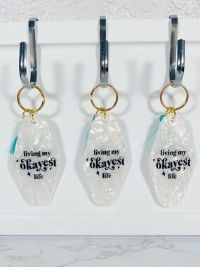 3 Hotel Keychains with Blue Tassel
